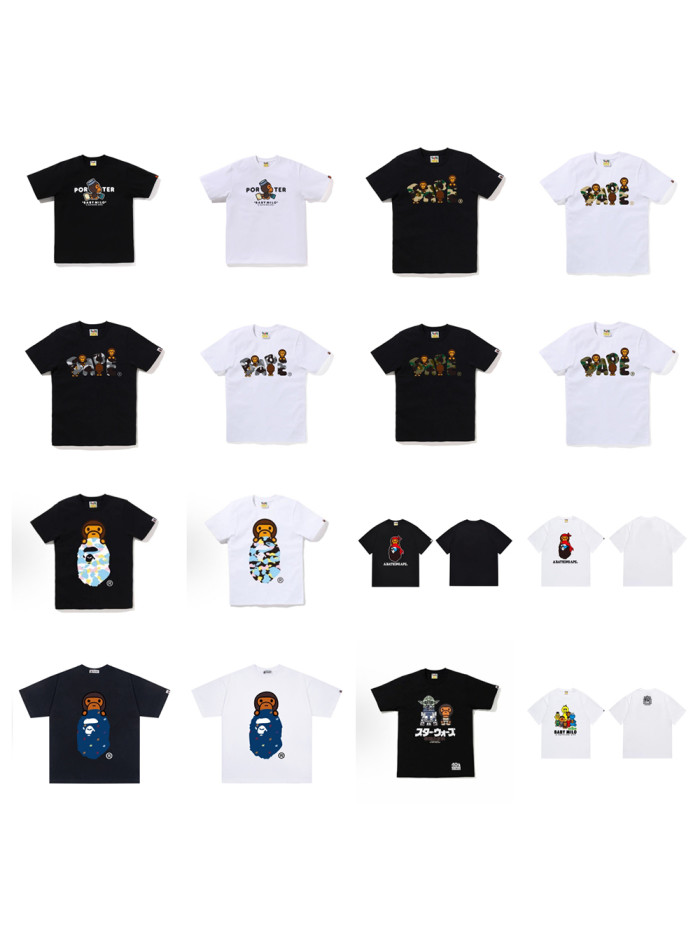 28233405 BABY MILO Camouflage Letter Ape Head Print tee 22 colors