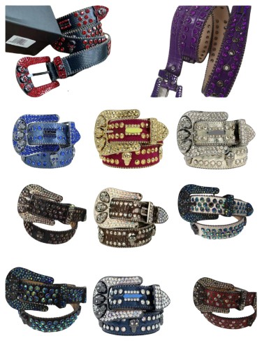 1:1 quality version 28233324 Little Ghost Head Punk Style Belt 11 colors