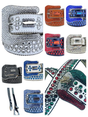 1:1 quality version 28233325 full crystal hip-hop Belt 10 colors