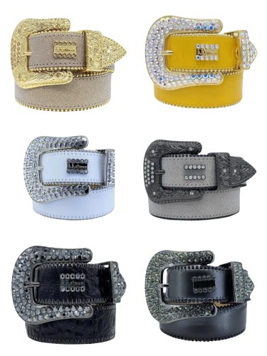 1:1 quality version 28233319 Crystal Hip Hop Punk Belt 6 colors