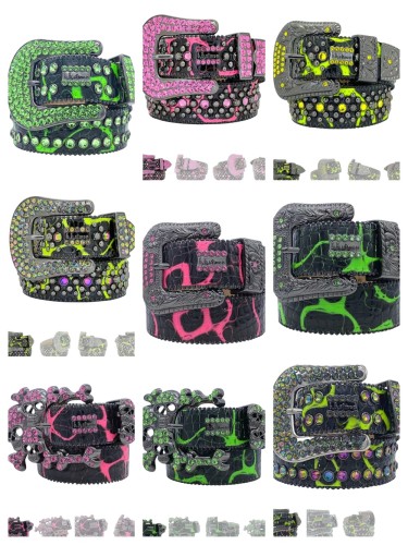 1:1 quality version 28233311 Printed sequin Belt 9 colors