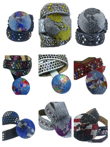 1:1 quality version 28233328 rhinestone Belt 9 colors