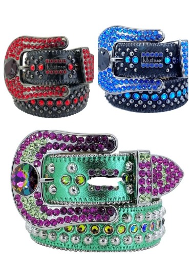1:1 quality version 28233320 full diamond water crystal wide leather Belt 3 colors