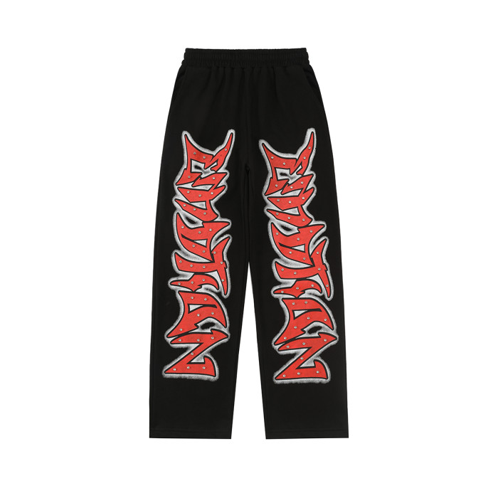 28261476 Graffiti letter Rhinestone Sweatpants 2 colors