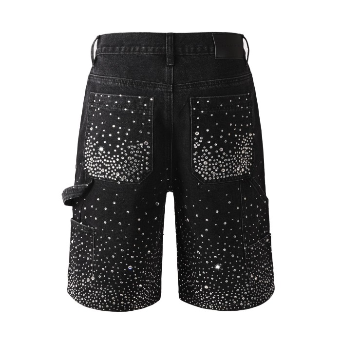[buy more save more]1:1 quality version 28261477 full diamond starry sky Denim Shorts