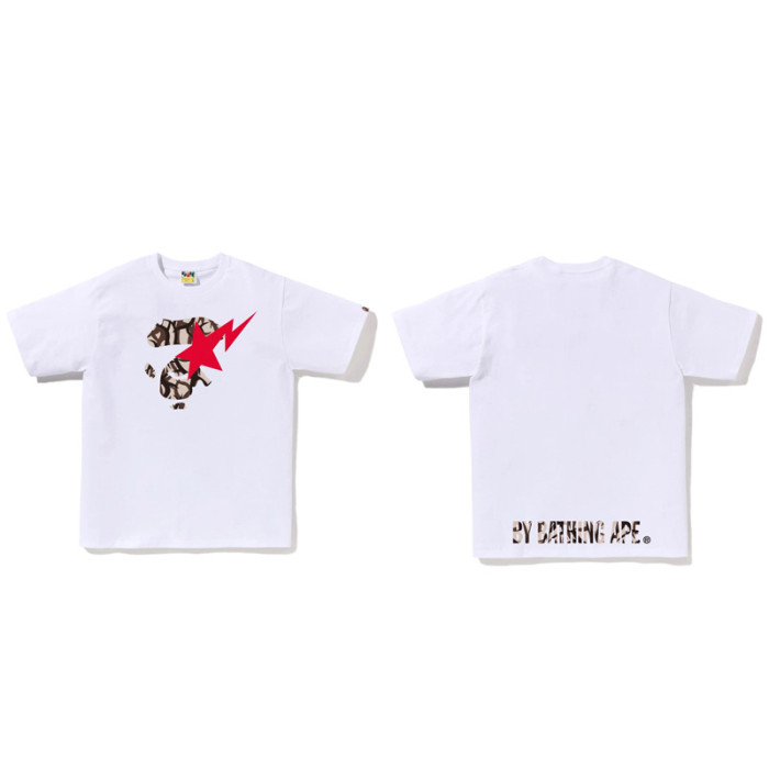 28261578 Star Lightning Ape Head Sakura Tree Print Tee 18 colors