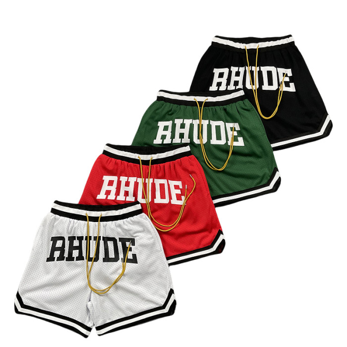 28261492 Color-blocking letter print breathable shorts 4 colors