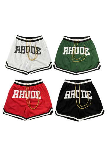 28261492 Color-blocking letter print breathable shorts 4 colors