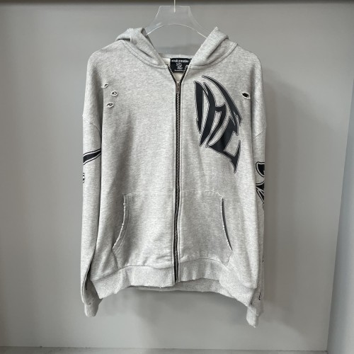 28270618 Distressed Alphabet Print Worn Hoodie