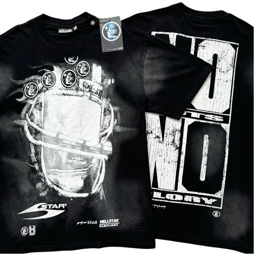 28270572 Colorblocked Black and White Printed Washed Version Tee