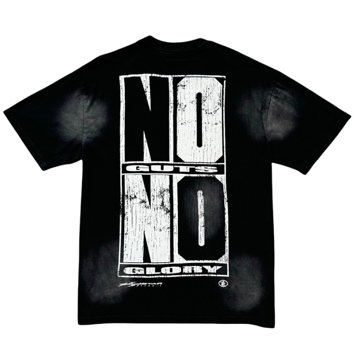 [50% Off]Hellstar Studio Colorblocked Black and White Printed Washed Version Tee 28270572