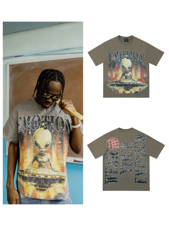[buy more save more] 28285856 Alien Spaceship Alphabet Print Tee