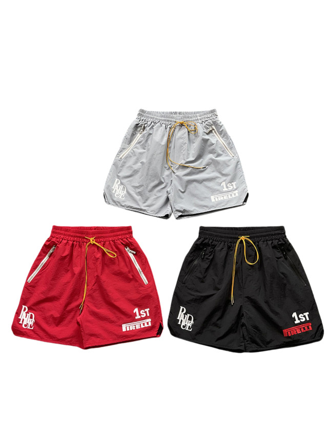 28285838 Zipper Pocket Logo Print Quick Dry Shorts 3 colors