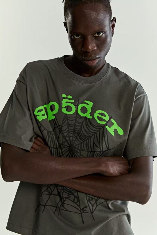 1:1 quality version 28285878 Sp5 Alphabet Spiderweb Print Tee 2 colors