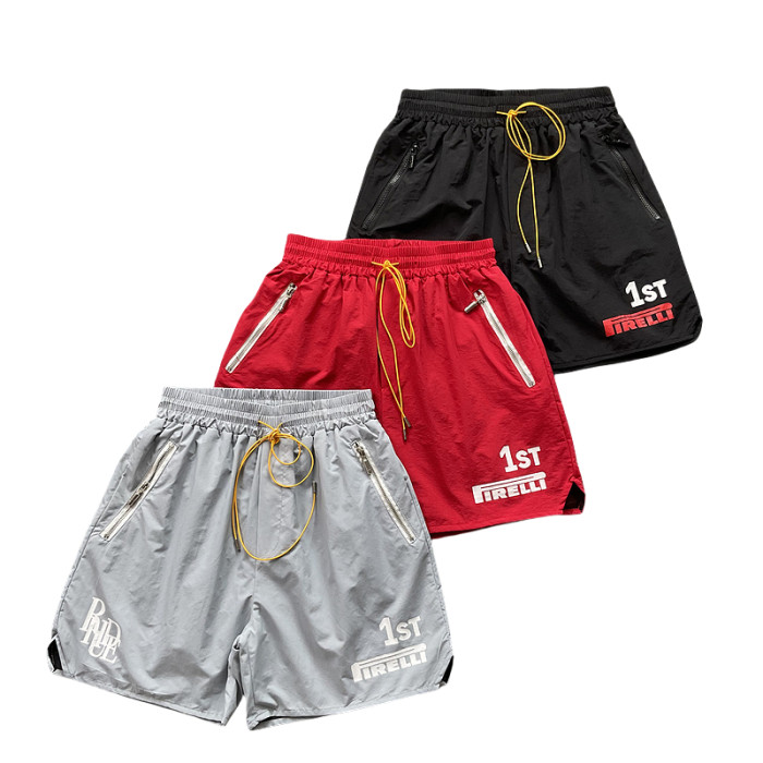 28285838 Zipper Pocket Logo Print Quick Dry Shorts 3 colors