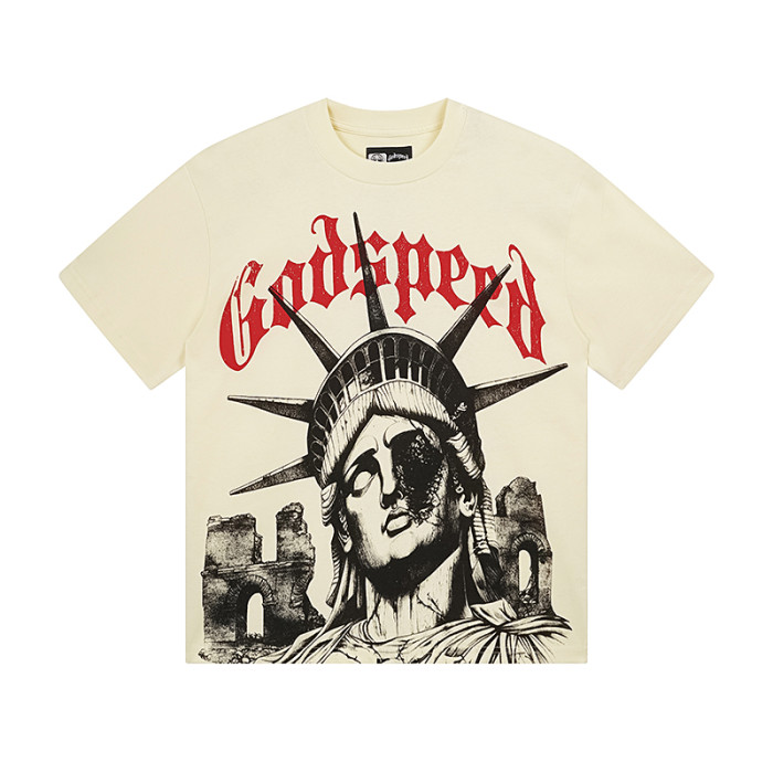 28286717 Wounded Liberty Sculpture Printed Washed Version Tee 2 colors