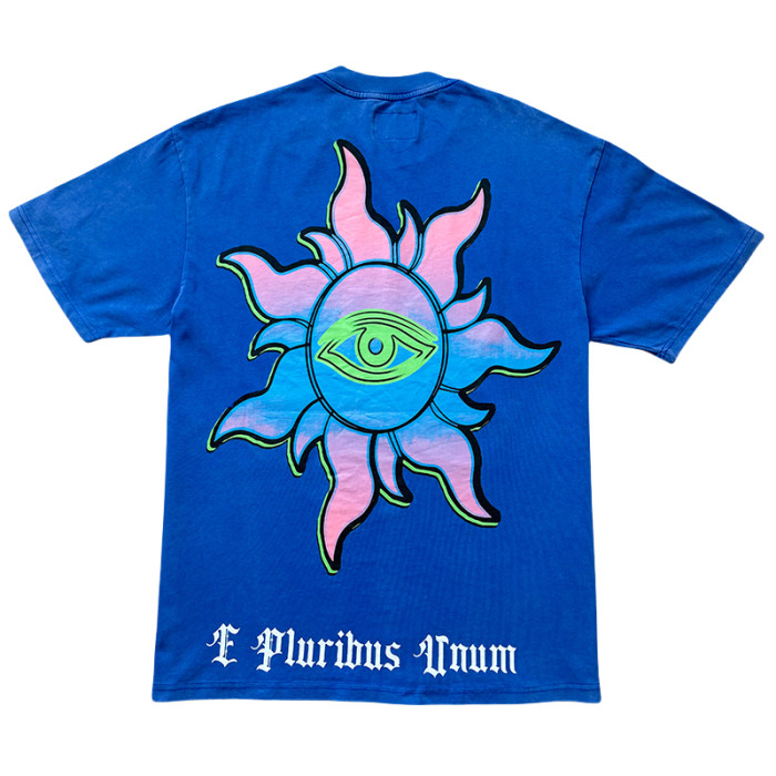 28286694 UFO Sunset Scene Printed Washed Version Tee 3 colors