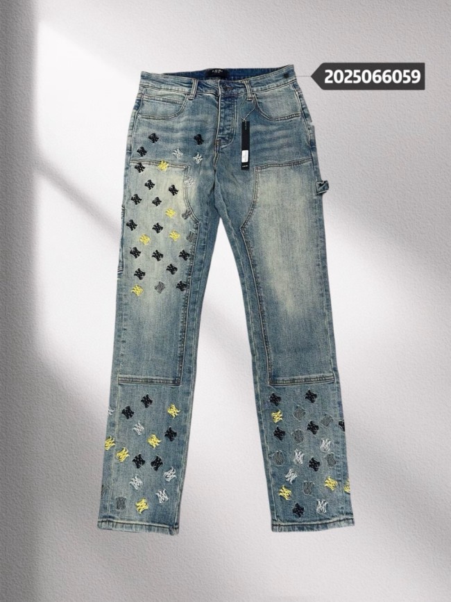 1:1 quality version 28286754 Colorful AM Logo Embroidered Jeans