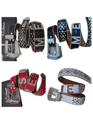 1:1 quality version 28295039 Fashion side pearl rhinestone waist Belt 3 colors