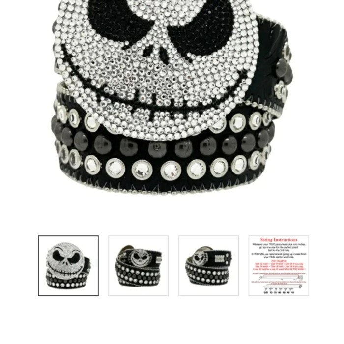 1:1 quality version 28295040 Punk rhinestone hip-hop Belt 5 colors