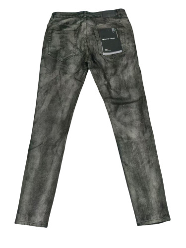 28216336 Gray White Graffiti Slim-fit Ankle-length Jeans