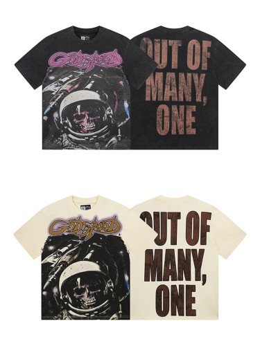28298501 Space Skull Astronaut Print Washed Version Tee 2 colors