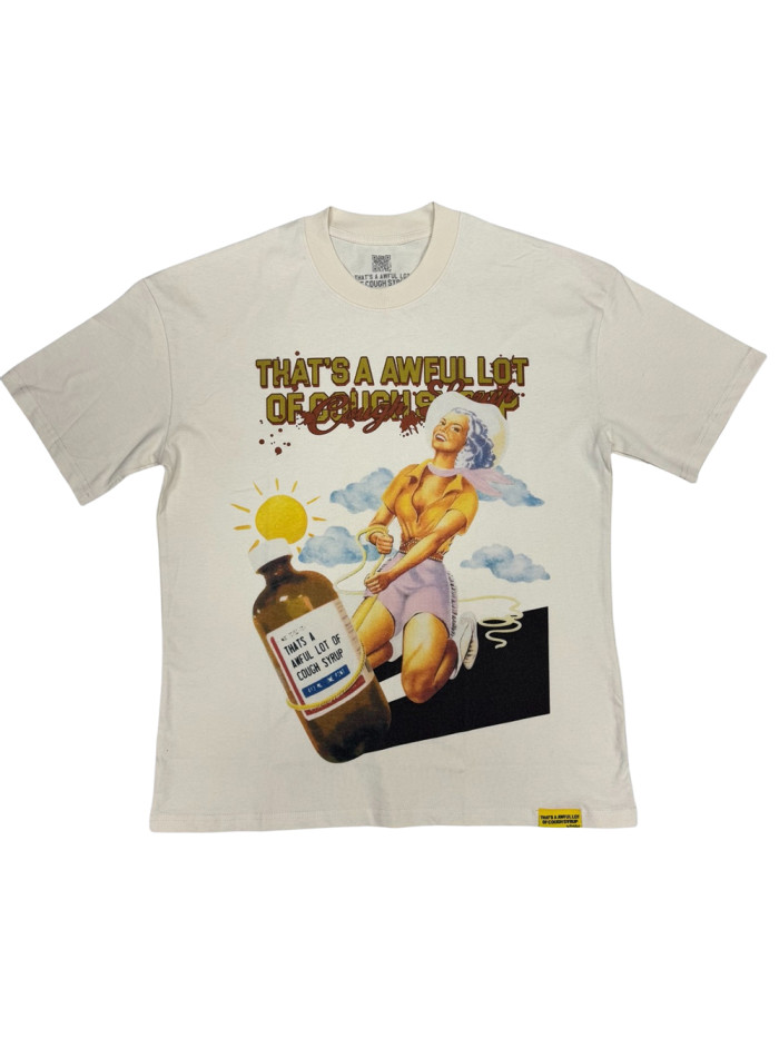 [50% Off]Cough Syrup Medicine Bottle Portrait Print Tee 28302953