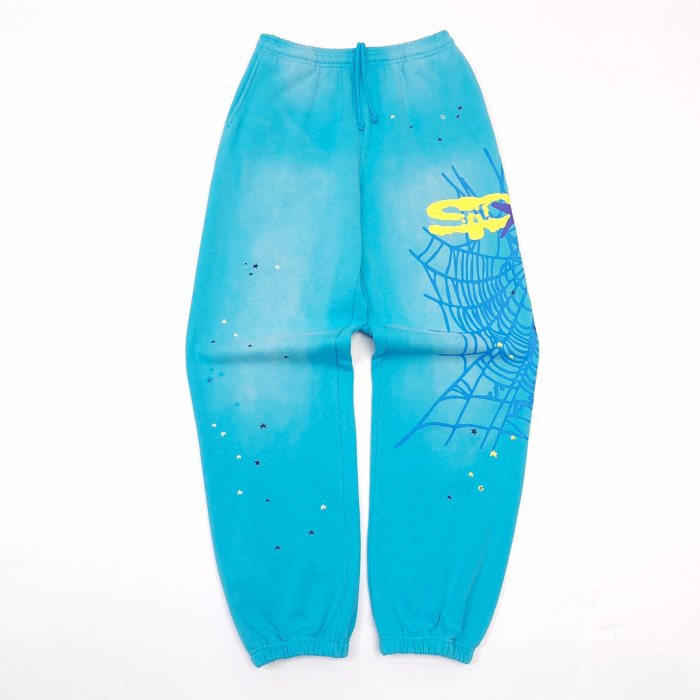 1:1 quality version 28303713 Hood Spiderweb Print Washed Version Hoodie & Pants Set 2 colors