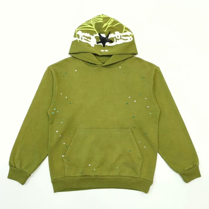 1:1 quality version 28303713 Hood Spiderweb Print Washed Version Hoodie & Pants Set 2 colors
