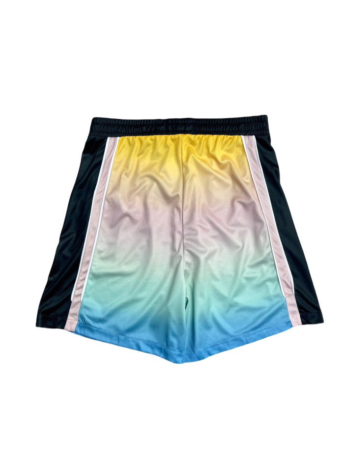 1:1 quality version 28310508 Gradient Colorblock Print Mesh Athletic Tee & Shorts Set 3 colors