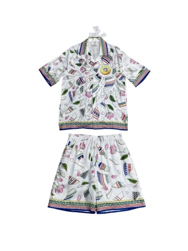 1:1 quality version 28310526 Silk Digital Printed Polo Shirt & Shorts Set