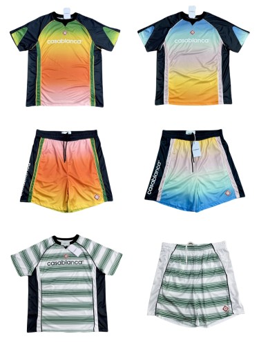 1:1 quality version 28310508 Gradient Colorblock Print Mesh Athletic Tee & Shorts Set 3 colors