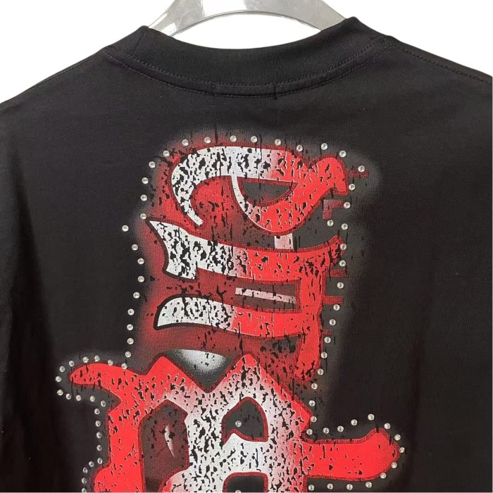 28310578 Rhinestone Gradient Red Letter Print Vest