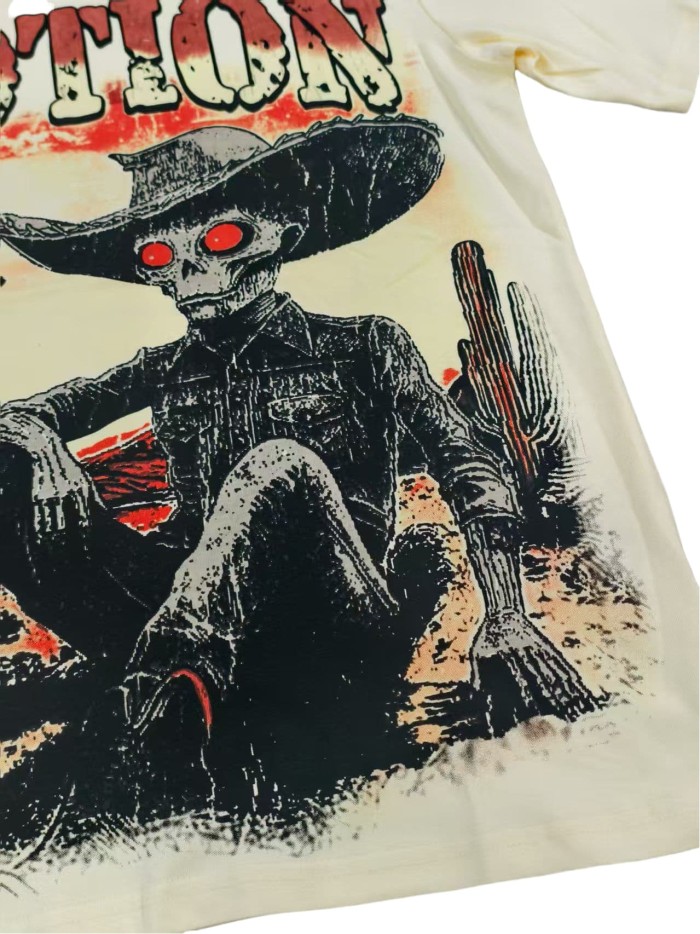 28285873 UFO Desert Skull Print Tee