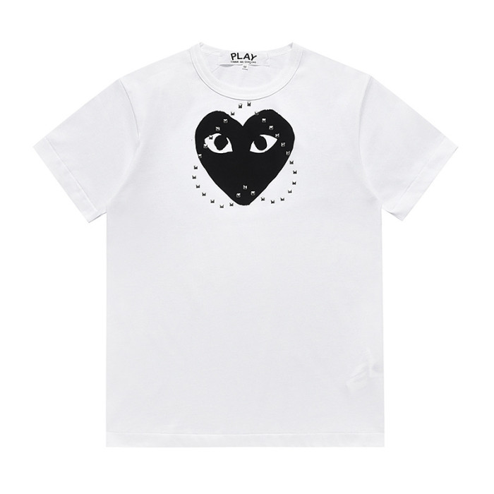 28311373 Studded Rhinestone Heart Print  Tee 2 colors