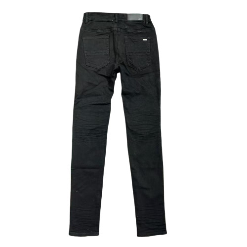 1:1 quality version 28311358 MX1 Black Leather Ripped Jeans