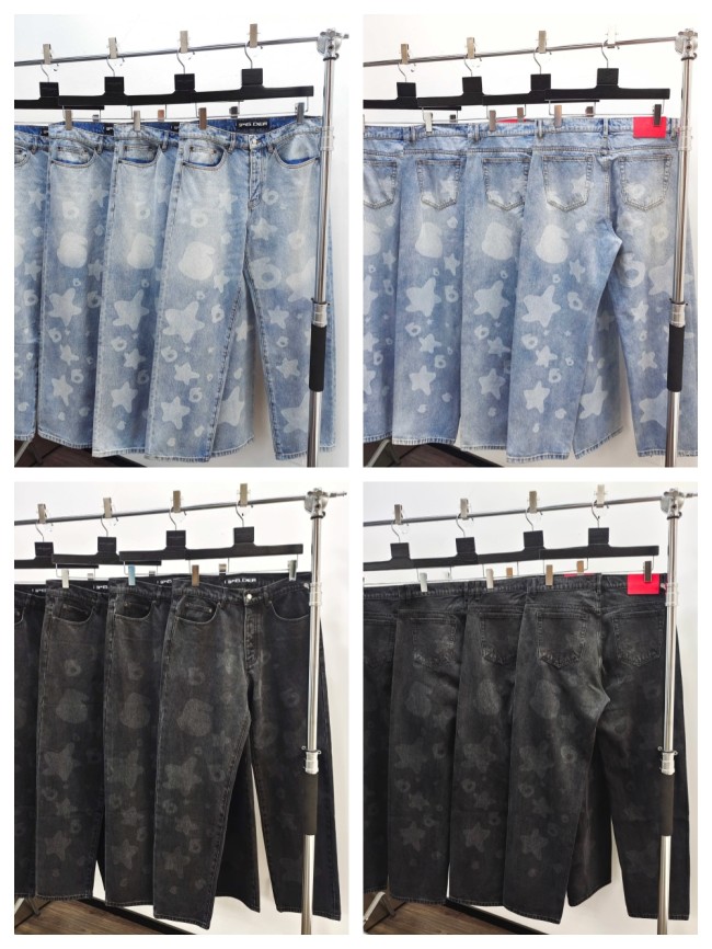 [Big & Tall for weights up to 220 lbs]1:1 quality version 28195415 Dark Logo Jeans 2 colors