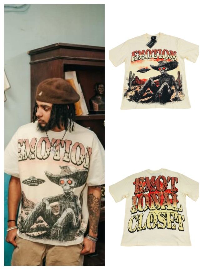 28285873 UFO Desert Skull Print Tee