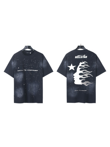 28311950 Rhinestone Letter Print Washed Version Tee