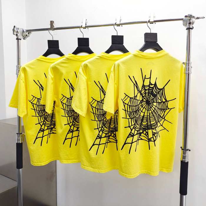 [Big & Tall for weights up to 220 lbs]1:1 quality version 28312371 Back Black Spiderweb Printed Tee