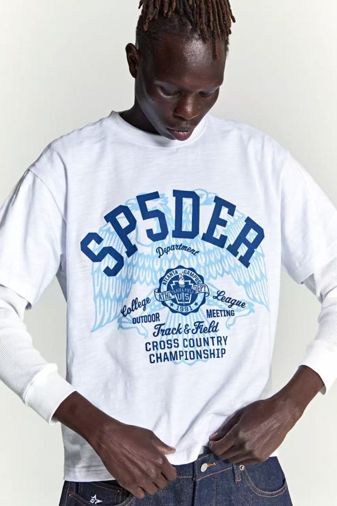 [Big & Tall for weights up to 220 lbs]1:1 quality version 28312366 College League Badge Print Tee