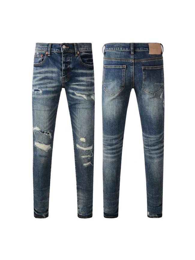   1:1 quality version 28313147 Dark Blue Ripped Jeans