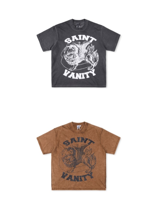 1:1 quality version 28313356 Totem Letter Print Washed Version Tee 2 colors