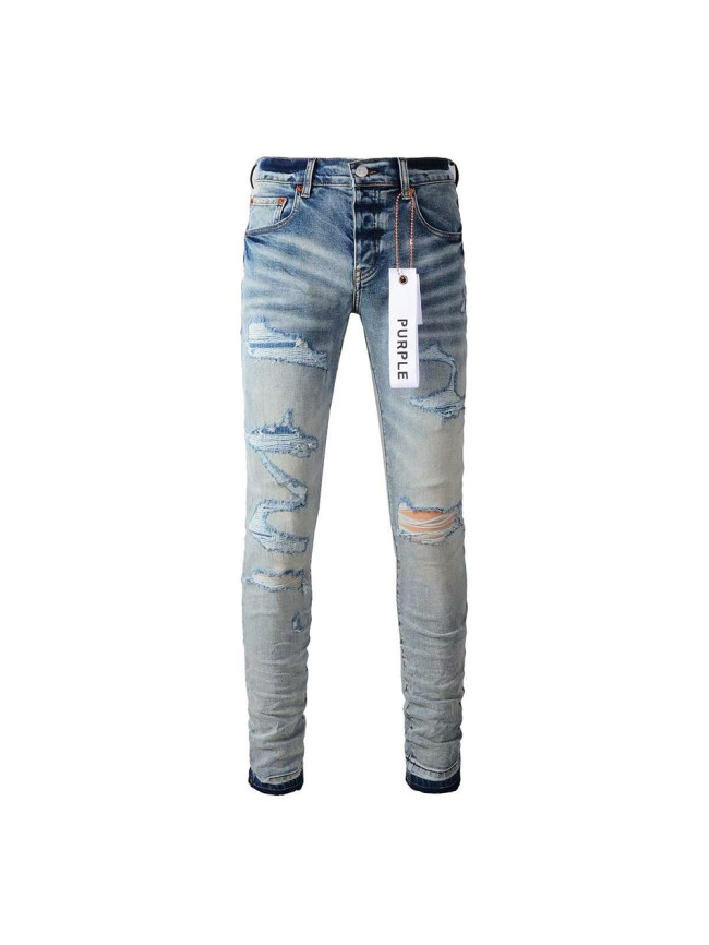  1:1 quality version 28313163 Blue Ripped Patch Jeans