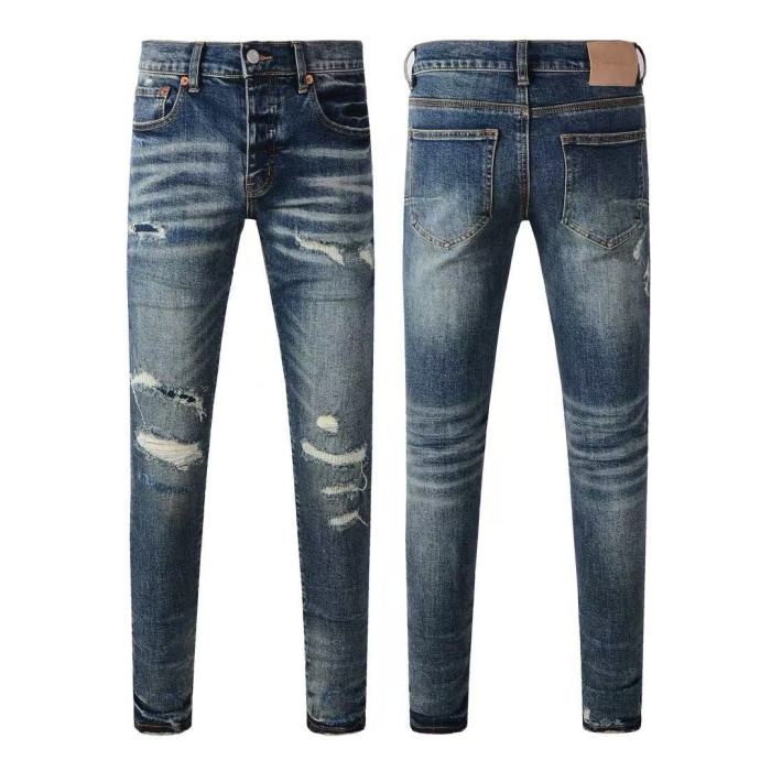   1:1 quality version 28313147 Dark Blue Ripped Jeans
