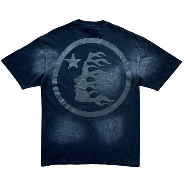 28313119 Rhinestone Black Logo Print Washed Version Tee