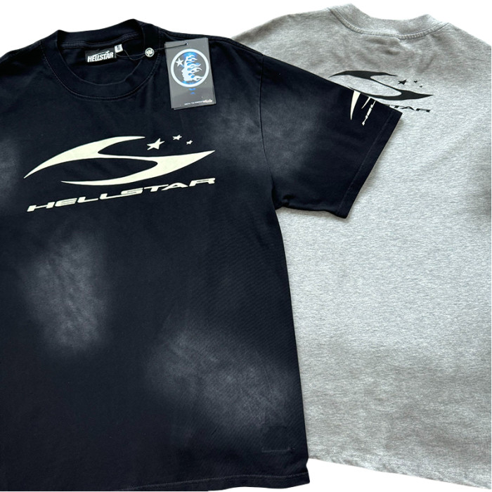 28314285 Distressed H Letter Logo Printed Washed Version Tee 2 colors