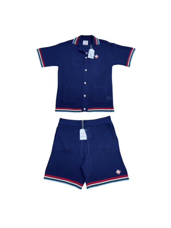 1:1 quality version 28314275 Back Towel Embroidered Letter Polo Shirt & Shorts Set 3 colors
