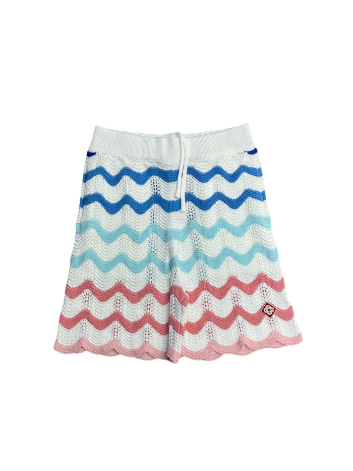 1:1 quality version 28320434 Blue and pink wave knit Polo Shirt & Shorts Set