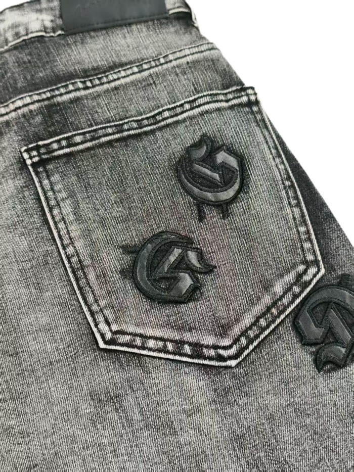 Embroidered Letter Beaded Denim Shorts 3 colors 28117995